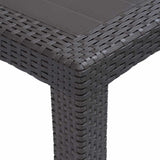 Garden Table Brown 220x90x72 cm Plastic Rattan Look 45609