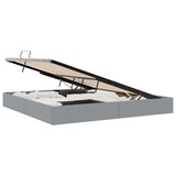 Storage Bed with Mattress Light Grey 200 x 200 cm Fabric 3370034