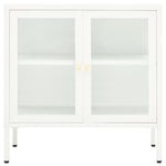 ZNTS Sideboard White 70x35x70 cm Steel and Glass 336065