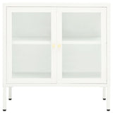 ZNTS Sideboard White 70x35x70 cm Steel and Glass 336065