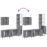 4 Piece Bathroom Cabinet Set Grey Sonoma Engineered Wood 3214753