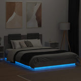 Bed Frame with LED without Mattress Concrete Grey 140x200 cm 3210013