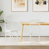 Dining Chair 2 pcs White Solid Rubber Wood 42020498