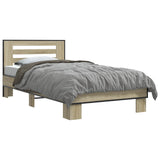 Bed Frame with Headboard Sonoma Oak 80 x 200 cm Engineered Wood 8009101