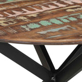 Dining Table 110x78 cm Solid Wood Reclaimed and Steel 338455