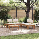 Garden Sofa Set 3 pcs Brown and Cream 3356868