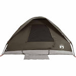 ZNTS Camping Tent Dome 4-Person Brown Waterproof 4009643