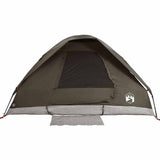 ZNTS Camping Tent Dome 4-Person Brown Waterproof 4009643