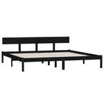 Bed Frame without Mattress Black Solid Wood Super King 810166