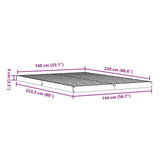 Floor Bed Frame White 140 x 220 cm Solid Pine Wood 869753