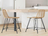 Bar Chair 2 pcs 44.5 x 54.5 x 97.5 cm Rattan and Iron 42011546
