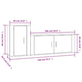 2 Piece TV Cabinet Set Concrete Grey Engineered Wood 3188482