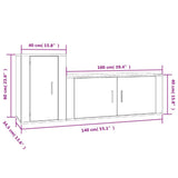 2 Piece TV Cabinet Set Concrete Grey Engineered Wood 3188482