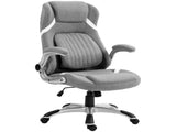 Linen-Look Office Chair, with Adjustable Height and Tension - Grey T3398P344420