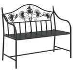 Garden Bench Black 104 x 54 x 93cm Steel 42008115
