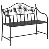 Garden Bench Black 104 x 54 x 93cm Steel 42008115