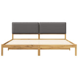 Bed Frame with Upholstered Headboard Whitewash and Light Grey 3405037