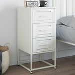 ZNTS Bedside Cabinet White 36x39x78 cm Steel 846588