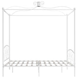 Bed Frame without Mattress with Canopy White 160x200 cm Metal 284472