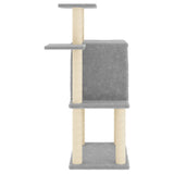 Cat Tree with Sisal Scratching Posts Light Grey 97 cm 172065