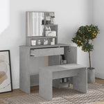 Dressing Table with Mirror Concrete Grey 86.5x35x136 cm 802961