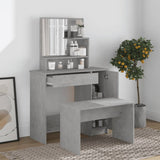 Dressing Table with Mirror Concrete Grey 86.5x35x136 cm 802961