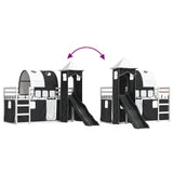 Bunk Bed without Mattress with Slide White and Black 80x200 cm 3284173