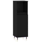 ZNTS 3 Piece Bathroom Furniture Set Black Engineered Wood 3190292