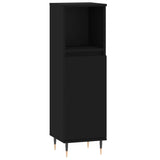 ZNTS 3 Piece Bathroom Furniture Set Black Engineered Wood 3190292