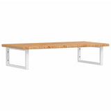 Basin Shelf Wall Mounted Steel and Solid Wood Oak 3302396