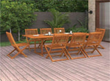 Dining Set Brown Solid Acacia wood Large Dining Set Rectangular 3086988
