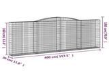 Arched Gabion Baskets 2 pcs 400x30x160/180 cm Galvanised Iron 3146905
