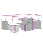ZNTS 7 Piece Garden Sofa Set with Cushions Black Poly Rattan 3272736
