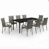 Garden Dining Set Grey and Black 3099394