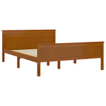 ZNTS Bed Frame without Mattress Honey Brown Solid Wood Pine 140x200cm 322191