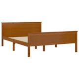 ZNTS Bed Frame without Mattress Honey Brown Solid Wood Pine 140x200cm 322191