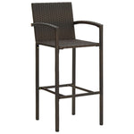 5 Piece Garden Bar Set Poly Rattan Brown 3064839