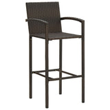 5 Piece Garden Bar Set Poly Rattan Brown 3064839