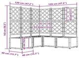 Garden Planter 5 pcs Brown 120 x 120 x 143 cm PP 42002820
