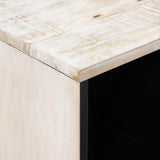 Sideboard with Storage White 80 x 33.5 x 75 cm Solid Mango Wood 4018395