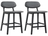 Bar Stools Set of 2, Breakfast Bar Chairs, PU Leather Upholstered Kitchen Stools with Backs, T3398P342291