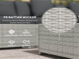 6 Pieces Rattan Corner Sofa Set - Mixed Grey T3398P315877