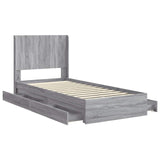 Bed Frame with Storage and Headboard Grey Sonoma 100 x 200 cm 3414054