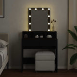 Dressing Table with LED Black 80x41x144.5 cm 848179