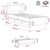 Bed Frame with Storage and Headboard Artisan Oak 90 x 200 cm 3445814