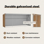 Wall-mounted Garden Shed Brown 118x382x178 cm Galvanised Steel 316232