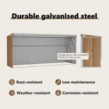 Wall-mounted Garden Shed Brown 118x382x178 cm Galvanised Steel 316232