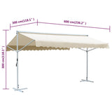 Free Standing Awning 600x300 cm Cream 145884