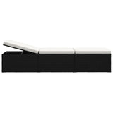 Sun Lounger Black, Cream White 317111