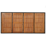 Garden Table with Wooden Top Black 190x90x75 cm Poly Rattan 319905
